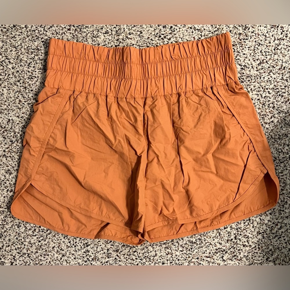 Zenana Windbreaker Smocked Waisteband Running Shorts XXL 2XL Orange